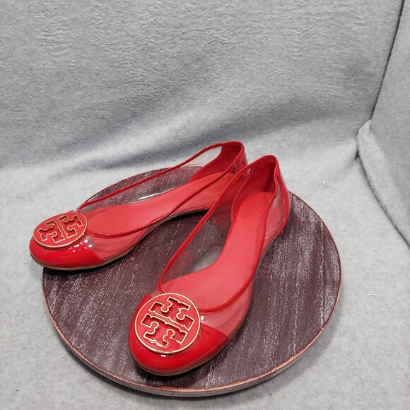 Tory Burch Red Logo Jelly Ballet Flats Womens Size 10 - Picture 7 of 12